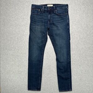 Madewell Mens Skinny Jeans Dark Wash Denim Pants 33x32 Whiskered Stretch